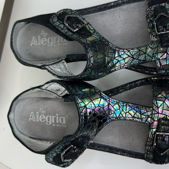 Alegría Sanita Adjustable Buckle Leather Irridescent sandals size 39 - Picture 4 of 10